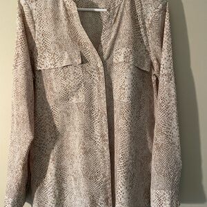 Calvin Klein Stylish Beige Snake Print Women's Top
